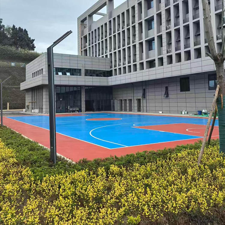 内江高新区消防站硅pu篮球场完工实景图