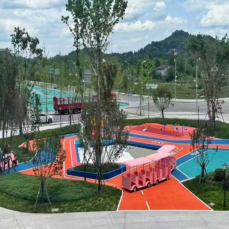南充工地，2000多平方EPDM橡胶颗粒实景图