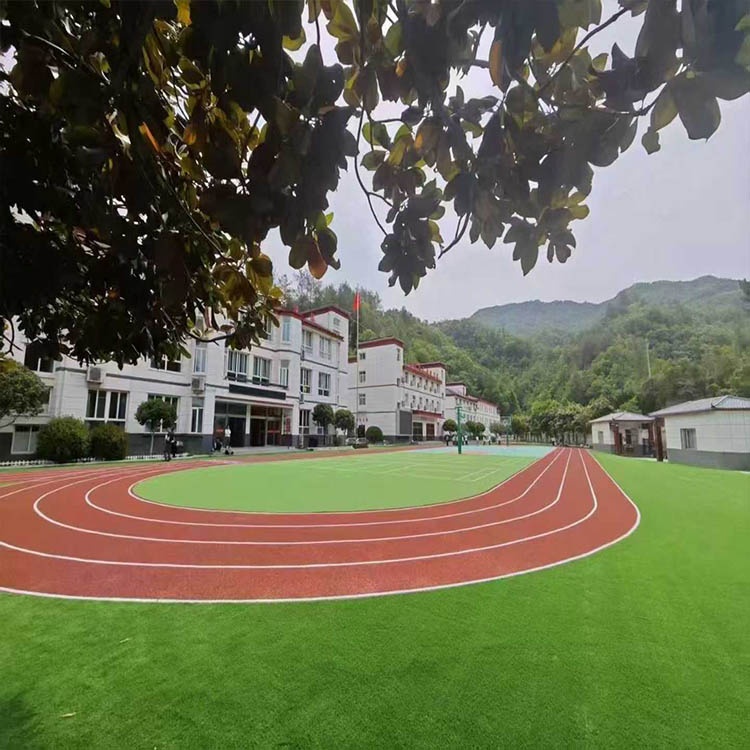 宁陕筒车湾小学塑胶跑道+人造草坪工程案例
