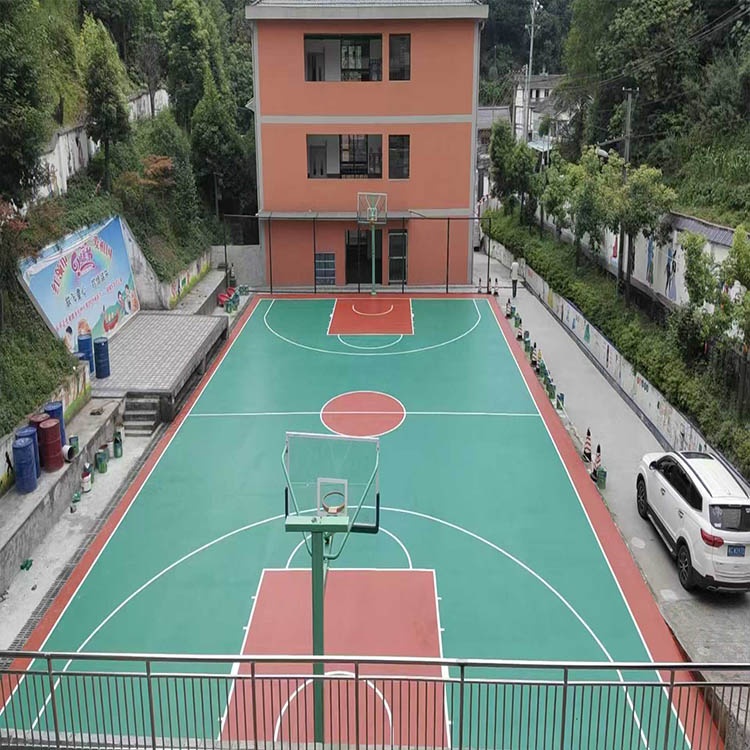 播州礼村小学硅PU篮球场工程案例