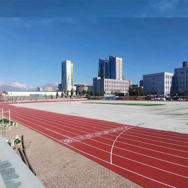 新疆伊犁霍尔果斯市7200㎡混合型塑胶跑道实景图