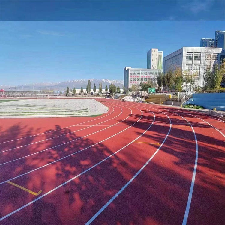 新疆伊犁霍尔果斯市7200㎡混合型塑胶跑道实景图