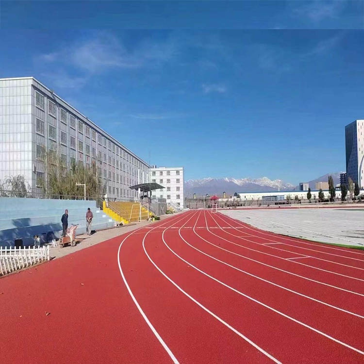 新疆伊犁霍尔果斯市7200㎡混合型塑胶跑道实景图