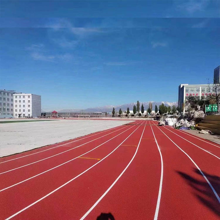新疆伊犁霍尔果斯市7200㎡混合型塑胶跑道实景图