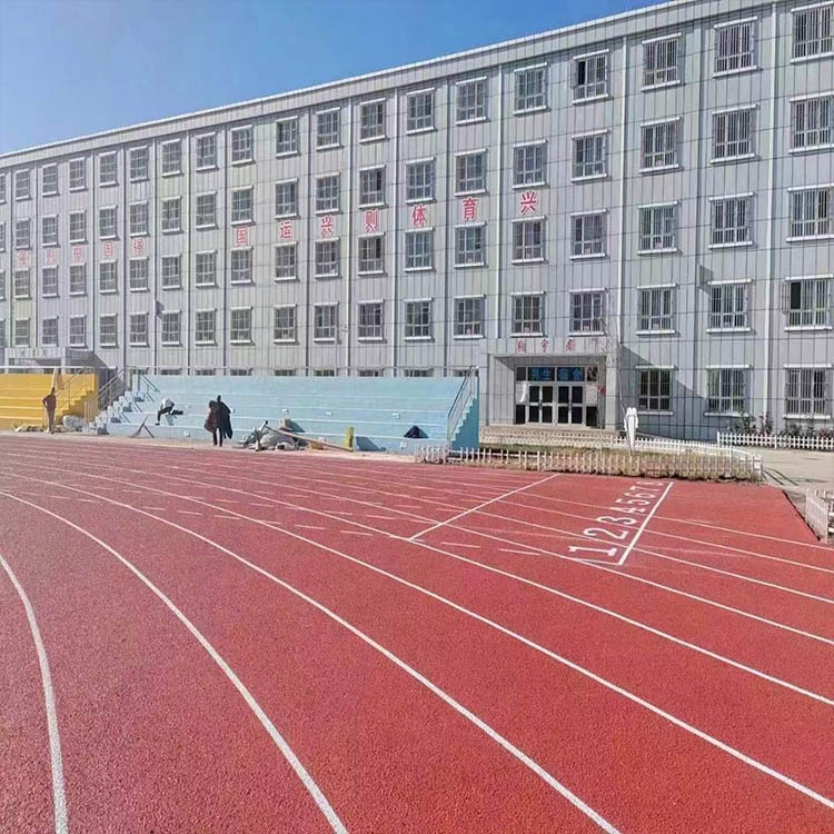 新疆伊犁霍尔果斯市7200㎡混合型塑胶跑道实景图