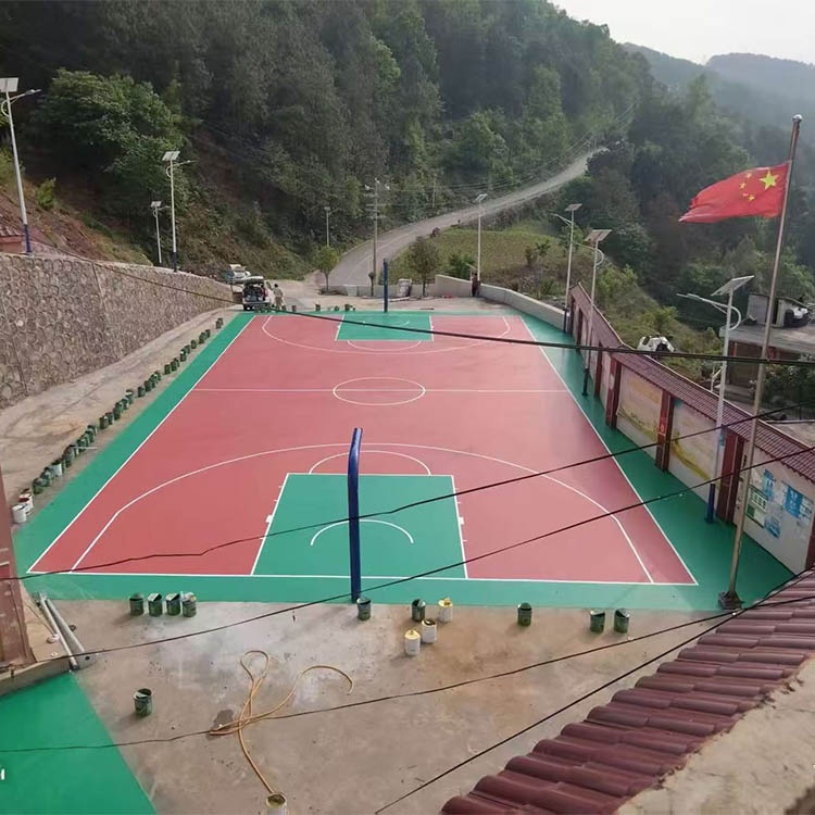 赫章罗州平原村硅PU篮球场工程案例