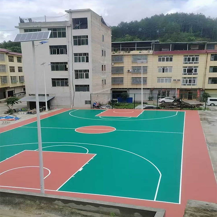 黔南平塘两个篮球场硅PU完工工程案例