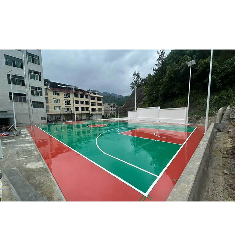 黔南平塘两个篮球场硅PU完工实景图